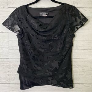 🌈 SF fashions petite textured black blouse